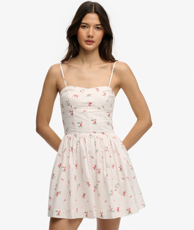 Korset Cami Mini-jurk Crème Grootte: 40