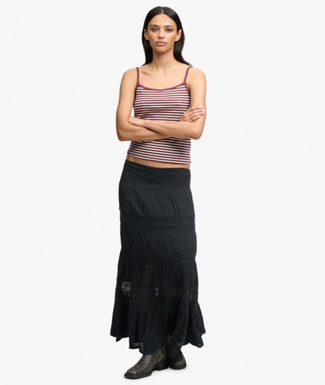 Ibiza Maxi Rok Black Grootte: 38