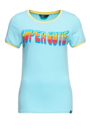 Queen Kerosin Super Cutie T-shirt Sky Blue-XXL