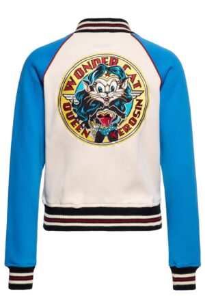 Queen Kerosin Wonder Cat College Jacket Blue Cream-L | 22% korting